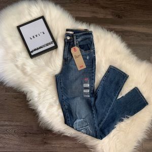 NWT Levi's High-Rise Distressed Skinny Jeans Sz 25